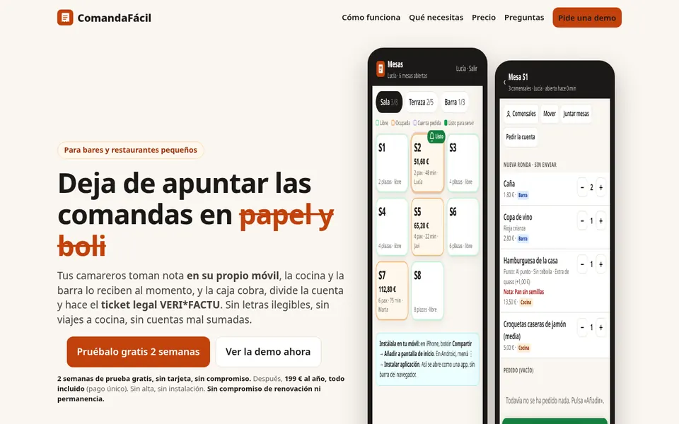 Captura de ComandaFácil