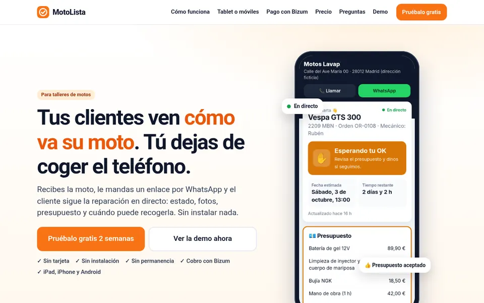 Captura de MotoLista